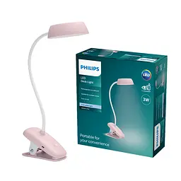 Світильник настільний акумуляторний Philips кліпса Donutclip DSK201 PT 3W 40K P USB 02, рожевий (929003179607)