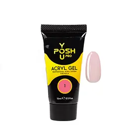 Акрігель для нарощування нігтів YouPOSH Acrygel Gel 15 мл №1 Бежево-рожевий
