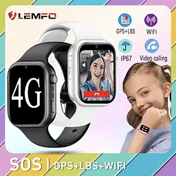 Смарт-годинник дитячі LEMFO K20 4G з камерою WI-FI GPS SIM-карта GEO паркан силіконовий ремінець Black (16740) - мініатюра 5