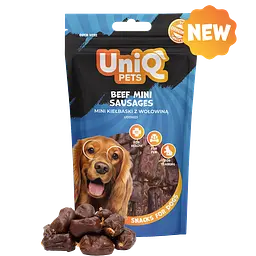 Ласощі для собак UniQ PETS Міні сосиски з яловичини, 80 г
