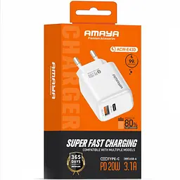 МЗП Amaya E43D PD20W (1USB-A/1C) White - мініатюра 2