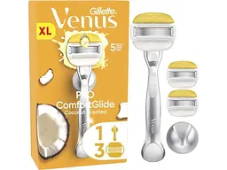 Станок для гоління VENUS 5леза 1шт Pro ComfortGlide Coconut з 3 змінними картриджами + кріплення для душу