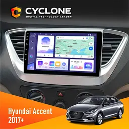 Штатна магнітола Hyundai Accent 2017+ Cyclone C9-011 4x64 DSP Cyclone (НФ-00006981)