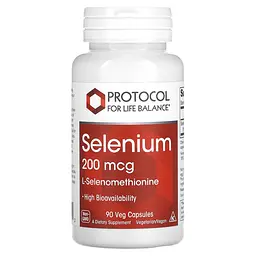 Селен, Selenium, 200 мкг, 90 веганських капсул Protocol For Life Balance vit0002642