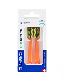 Змінні насадки до дорожнього набору для брекетів Curaprox Ortho Travel Travel Refill помаранчеві 2 шт. - мініатюра 2