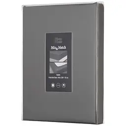 Простирадло на резинці Ardesto Mix & Match Premium сатин 180x200+30 см сіре (ART1820FSY) - мініатюра 7