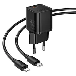 МЗП Hoco N66 Ingenious PD35W (1USB-C) + кабель Type-C to Lightning Black - мініатюра 4