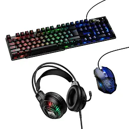 Набір Gaming Combo HOCO Handsome luminous keyboard mouse headset set DI86 (UA/EN/ua Layouts)