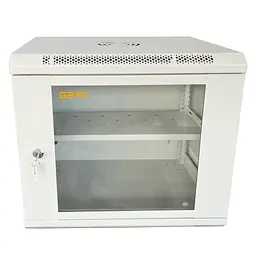 Шафа настінна GEAR 9U 19" 600x600x450 мм, + полиця 19", grey (GWMSN-9U-600-600G)