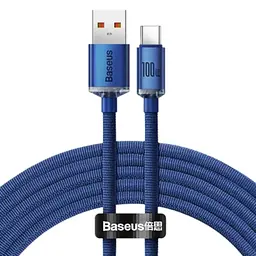 Кабель Baseus Crystal Shine USB 2.0 to Type-C 100W 2 м Синій (CAJY000503)