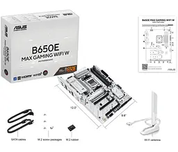 Материнська плата ASUS B650E MAX GAMING WIFI W White (B650E MAX GAMING WIFI W) (Socket AM5, AMD B650, ATX) - мініатюра 8