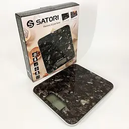 Кухонні настільні електронні ваги Satori SKS-211-BL із сенсорним керуванням LCD-дисплей до 15 кг Коричневий - мініатюра 6