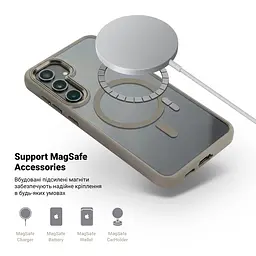 Чехол Samsung Galaxy S24 Plus 5G (SM-S926), Unit MagSafe, серый, прозрачный, магсейф, противоударный, магнитный, панель-накладка с поддержкой MagSafe, с поддержкой беспроводной зарядки, TPU+PC, защита всего корпуса, ударопрочный, ArmorStandart (ARM74866) - мініатюра 4