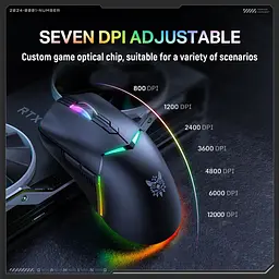 Комп'ютерна мишка Onikuma ігрова CW-98 Pro бездротова 12000 DPI RGB підсвітка 3 режими підключення для ПК ноутбука - мініатюра 8