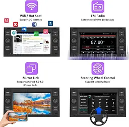 Автомагнітола CAMECHO Android 13 7" 1/32 ГБ для Ford з CarPlay та Android Auto - мініатюра 2