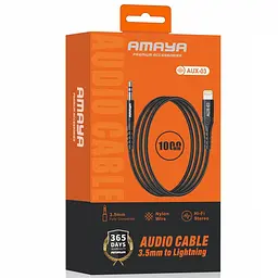 Аудіо кабель Aux Amaya AUX-03 (Lightning to AUX 3.5mm) (1m) Black - мініатюра 2