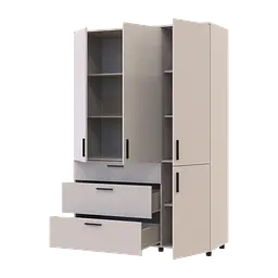 Шафа для одягу Doros Торн Кашемір 3 ДСП/3Ш (полиці) 135х51.6х200 (44900498) - мініатюра 2