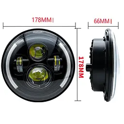Фара LED ВАЗ 2101 2121 ГАЗ КАМАЗ УАЗ іномарки 7" (d=178 мм) 60W (ближній+далекий+ходові вогні) - мініатюра 5