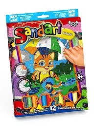 Набір творчості Фреска з піску Sand Art SA-02 Danko Toys Кошеня з парасолькою Вид 4
