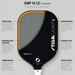 Ракетка для піклболу Stiga AMP CC 16 Elongated (3202-0318-04) - мініатюра 7