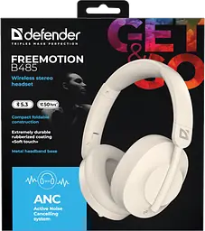 Гарнітура Defender FreeMotion B485 Bluetooth ANC Beige (63485) - мініатюра 10