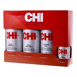 Набір CHI Home Stylist Support Kit для щоденного догляду за волоссям: Шампунь Infra 355 мл + Кондиціонер Infra Treatment 355 мл + Зміцнюючий засіб Keratin Mist 355 мл + Відновлювальний комплекс Silk Infusion 59 мл - мініатюра 2