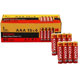 Батарейка Kodak Super Heavy Duty AAA R03 Zinc 1.5V 60 шт.