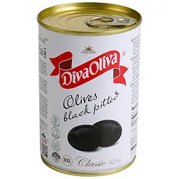 Маслини чорні без кісточки Diva Oliva XXL 425 мл (390 г) - мініатюра 2
