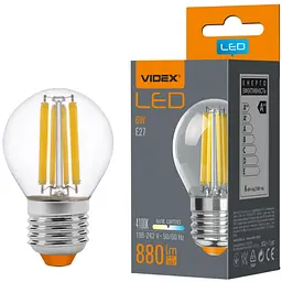 LED лампа Videx Filament G45F 6W E27 4100K (VL-G45F-06274)