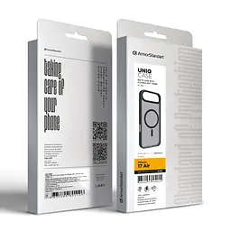 Чехол для Apple iPhone 17 Air, Uniq MagCase, черный, противоударный, панель-накладка с MagSafe, ударопрочный TPU+PC, с магнитом MagSafe, поддержка полноценной беспроводной зарядки, ArmorStandart (ARM86276) - мініатюра 6