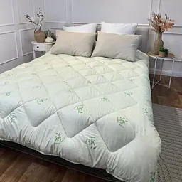 Ковдра полуторна стьобана зимова з бамбукового волокна Leri Max 21528 145х210 см салатова