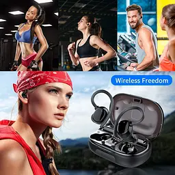 Спортивні Bluetooth навушники з вушними кріпленнями, IP7, до 100 год автономності - мініатюра 5