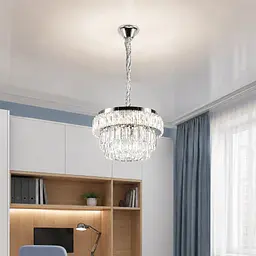 Хромована кришталева світлодіодна люстра Splendid Ray L1195/400/4+LED (CR), 40 см на 4 лампи E14 з LED-підсвічуванням
