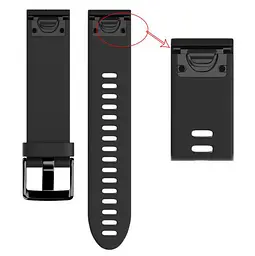 Силіконовий ремінець Primo для годинника Garmin Fenix 5S/5S Plus/6S Black - мініатюра 4