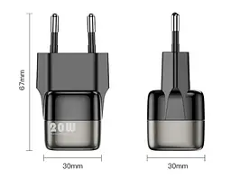 Адаптер мережевий зарядний пристрій Kuulaa KL-CD34 20W Super Si Type-C (у коробці) чорний - мініатюра 3