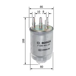 Фільтр паливний Bosch F026402224 - мініатюра 7