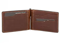 Шкіряний чоловічий затискач для грошей GRANDE PELLE 12х8х1 см acs0027523 - мініатюра 2