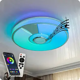 Люстра світлодіодна 517 Dlight RGB з пультом і колонкою 80Вт Білий (02159)