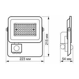 Прожектор Videx LED 50W 5000K с датчиком движения (VL-F2e505W-S) - миниатюра 6