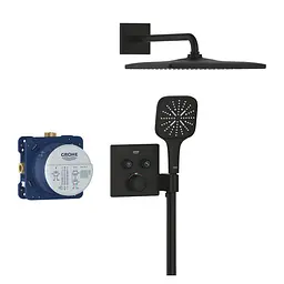 Душова система прихованого монтажу Grohe Grohtherm Smartcontrol з Rainshower 310 Mono Cube 34865KF0, Чорний матовий - мініатюра 2