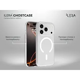Чохол iLera GhostCase Camera Button with MagSafe для Apple iPhone 17 Pro Max Transparent (iLGCAClCaBk17PrMx) [150401] - мініатюра 6