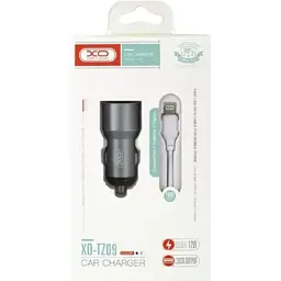 Зарядний пристрій XO 1xUSB + cable USB to Lightning TZ09 gray (6920680873517) - мініатюра 2