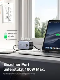 Мережевий зарядний пристрій Ugreen CD270 GaN DigiNest Pro 1*USB-A+3*USB-C 100W EU 1.8m (60167) - мініатюра 2