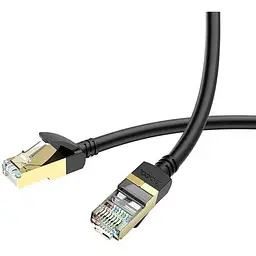 Кабель Hoco US02 Level pure copper gigabit ethernet cable L 3 м Black - мініатюра 3