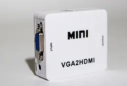 Перехідник VGA на HDMI конвертер для ПК, ноутбука, відео реєстратора адаптер перетворювач з аудіо та зовнішнім живленням HDMI - VGA VGA2HDMI(4272) - мініатюра 2