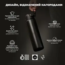 Пляшка для води металева вакуумна ION8 920 мл Vacuum Insulated Black (I8TS1000BLK) - мініатюра 5