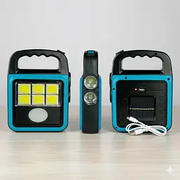Ліхтар-прожектор Solar LED light HS-8020 60 Вт USB із сонячною панеллю, павербанком, IP65 - мініатюра 4