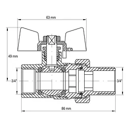 Кран з американкою Koer 3/4" KR.227.W білий KR0097 - мініатюра 2