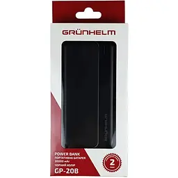 Портативна батарея Grunhelm Power Bank 20.000 mAh ЦБ-00267679 чорна - мініатюра 6
