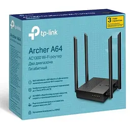 Роутер Archer A64, Black, Wi-Fi 5, до 1267 Mb/s TP-Link teh0020518 - мініатюра 4